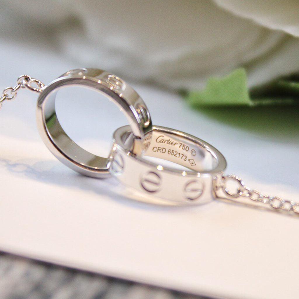 [OAK JURI]LOVE DOUBLE RING NECKLACE