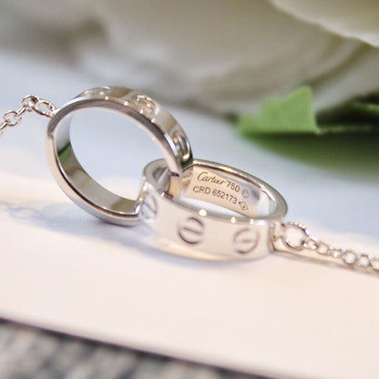 [OAK JURI]LOVE DOUBLE RING NECKLACE