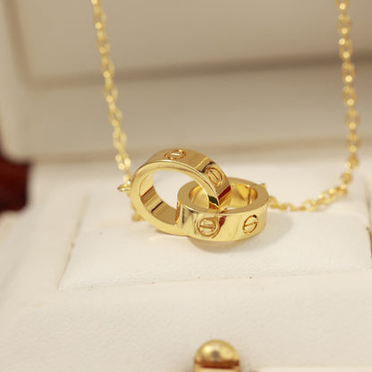 [OAK JURI]LOVE DOUBLE RING NECKLACE