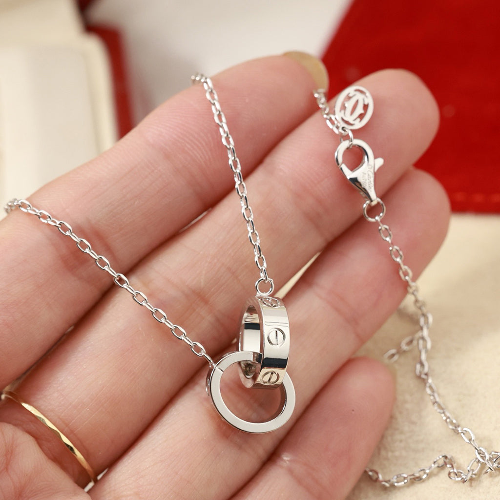 [OAK JURI]LOVE DOUBLE RING NECKLACE