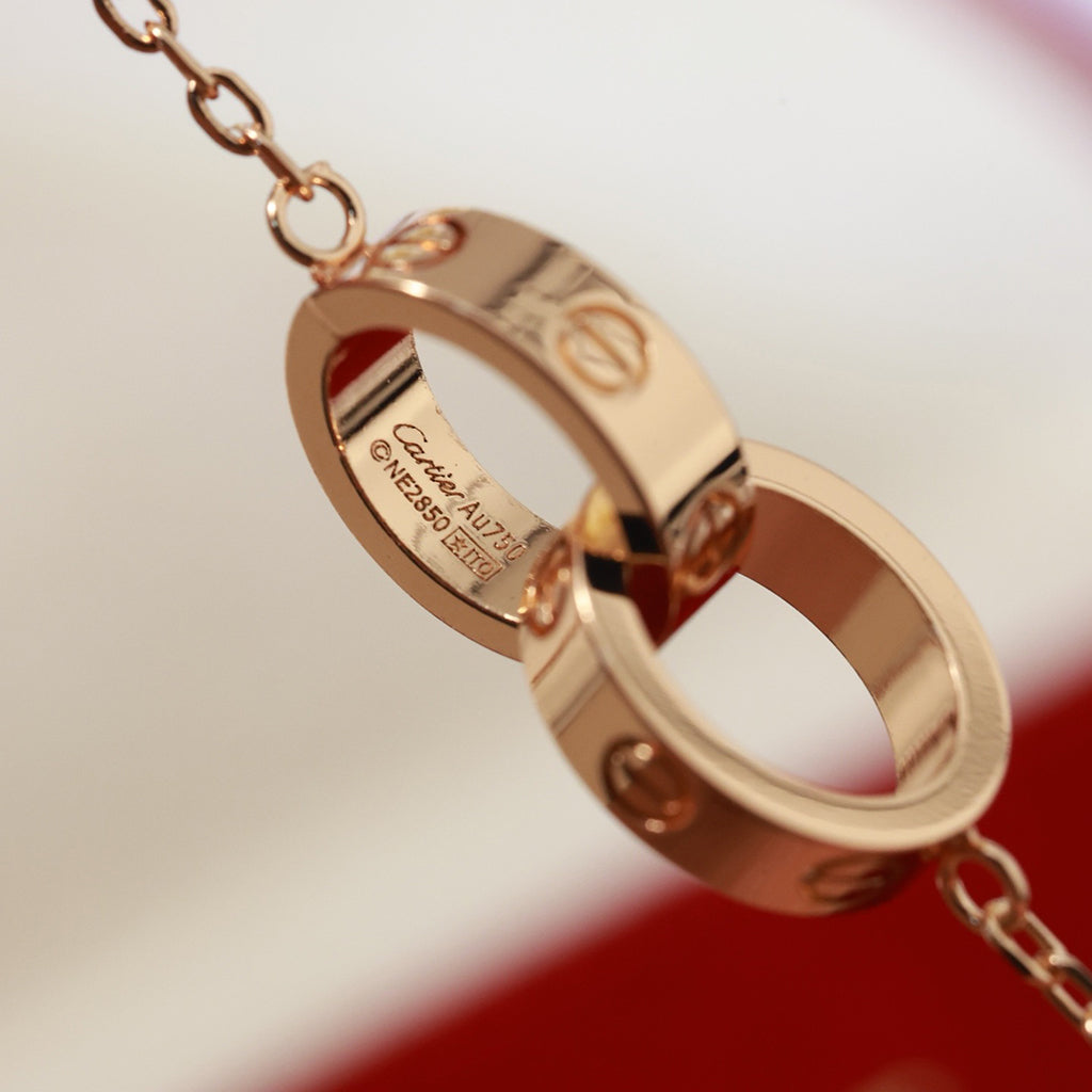 [OAK JURI]LOVE DOUBLE RING NECKLACE