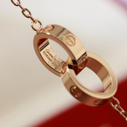 [OAK JURI]LOVE DOUBLE RING NECKLACE