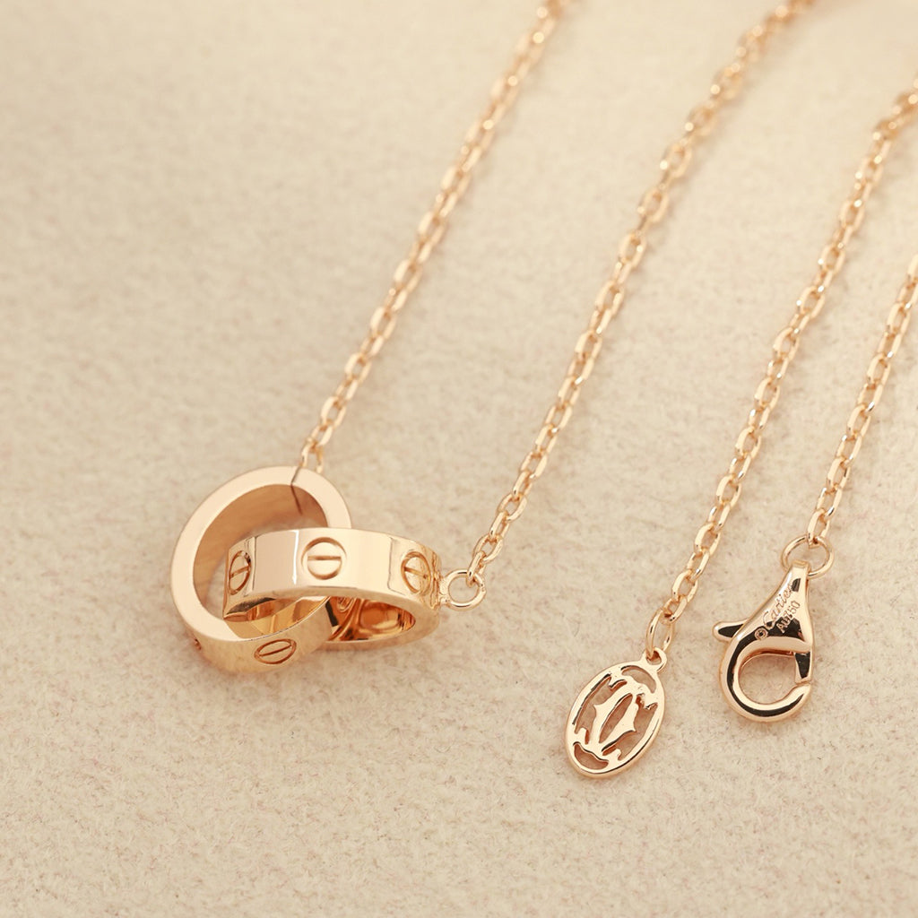 [OAK JURI]LOVE DOUBLE RING NECKLACE