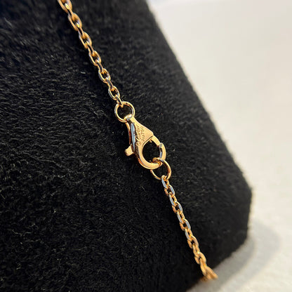 [OAK JURI]LOVE DOUBLE RING HALF DIAMOND NECKLACE