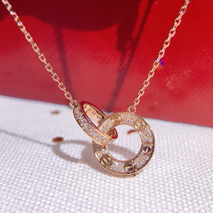 [OAK JURI]LOVE  FULL DIAMOND PENDANT NECKLACE