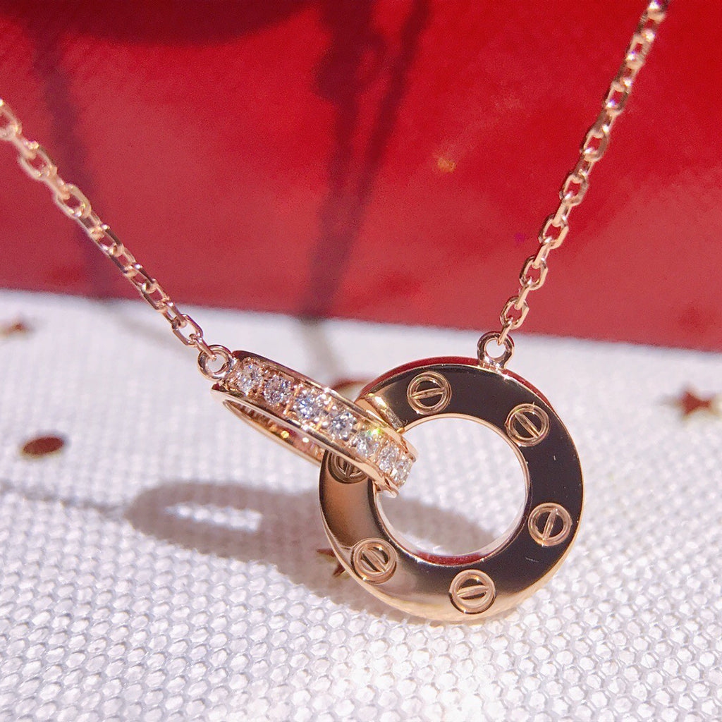 [OAK JURI]LOVE  FULL DIAMOND PENDANT NECKLACE