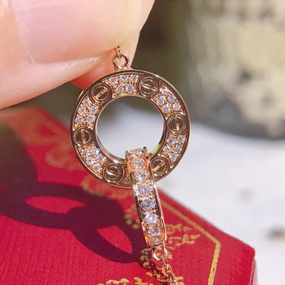[OAK JURI]LOVE  FULL DIAMOND PENDANT NECKLACE