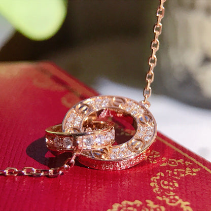 [OAK JURI]LOVE  FULL DIAMOND PENDANT NECKLACE