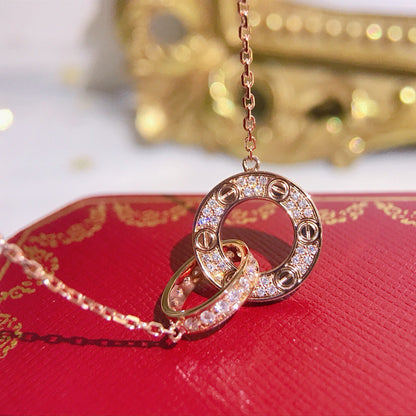 [OAK JURI]LOVE  FULL DIAMOND PENDANT NECKLACE