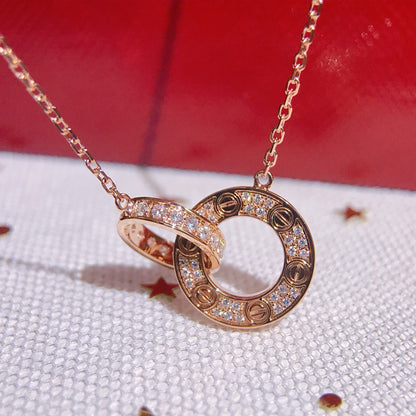 [OAK JURI]LOVE  FULL DIAMOND PENDANT NECKLACE