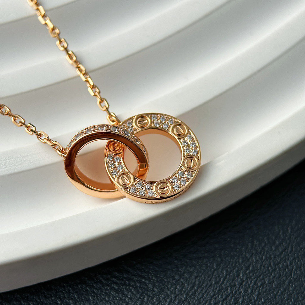 [OAK JURI]LOVE  FULL DIAMOND PENDANT NECKLACE
