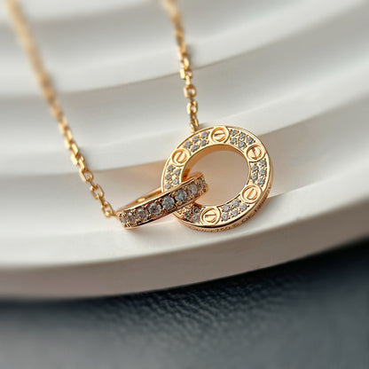 [OAK JURI]LOVE  FULL DIAMOND PENDANT NECKLACE