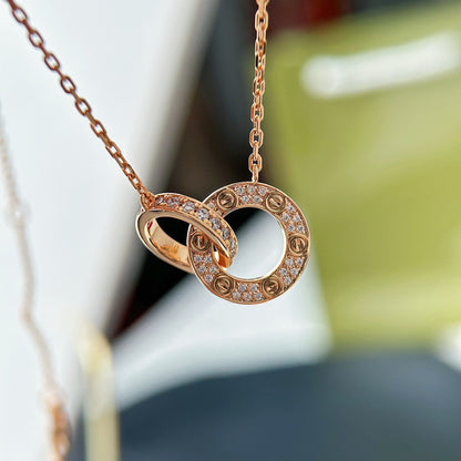 [OAK JURI]LOVE  FULL DIAMOND PENDANT NECKLACE