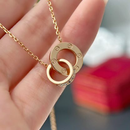 [OAK JURI]LOVE  FULL DIAMOND PENDANT NECKLACE