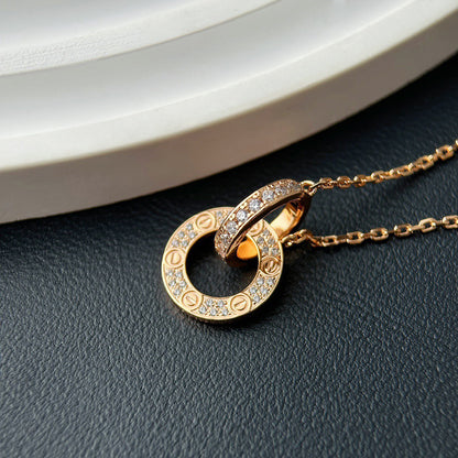 [OAK JURI]LOVE  FULL DIAMOND PENDANT NECKLACE