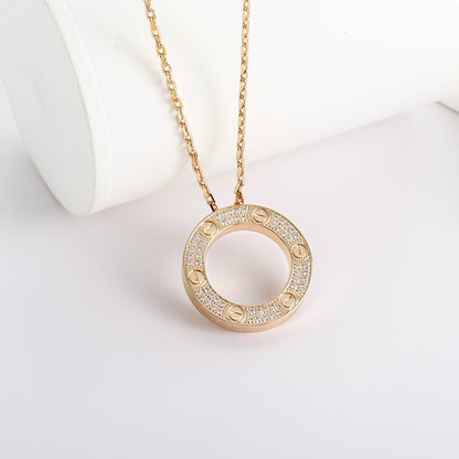 [OAK JURI]LOVE NECKLACE 16MM  FULL DIAMOND