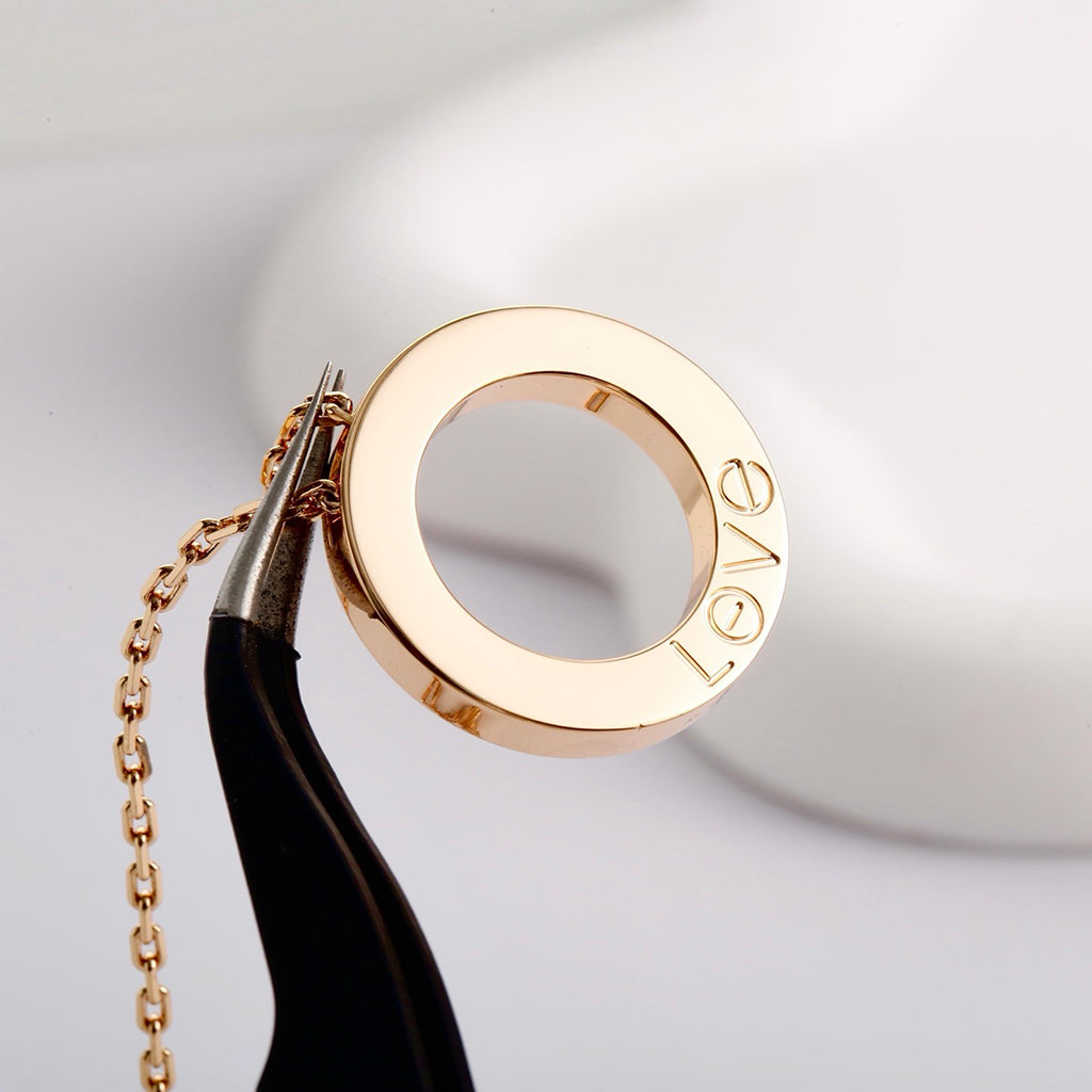 [OAK JURI]LOVE NECKLACE 16MM  FULL DIAMOND