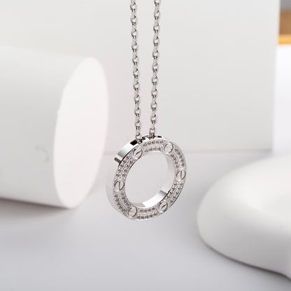 [OAK JURI]LOVE NECKLACE 16MM  FULL DIAMOND