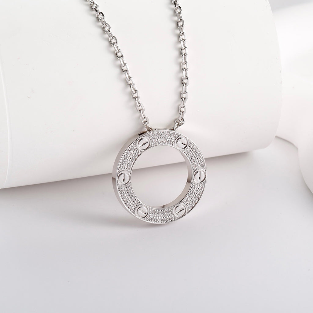 [OAK JURI]LOVE NECKLACE 16MM  FULL DIAMOND