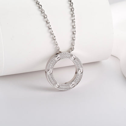 [OAK JURI]LOVE NECKLACE 16MM  FULL DIAMOND
