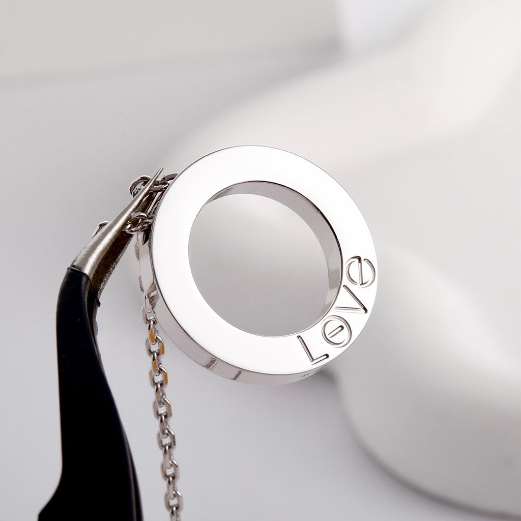 [OAK JURI]LOVE NECKLACE 16MM  FULL DIAMOND
