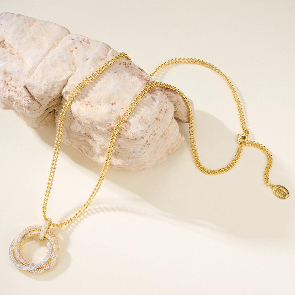[OAK JURI]TRINITY LARGE FULL DIAMOND  NECKLACE