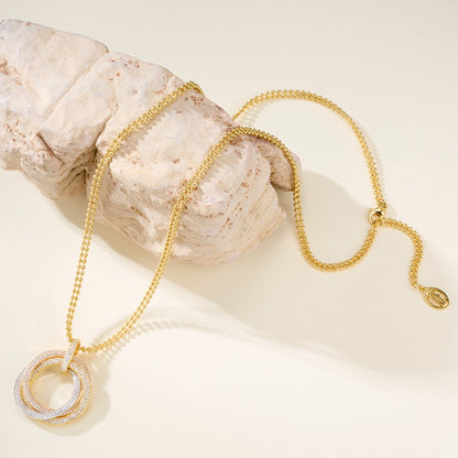 [OAK JURI]TRINITY LARGE FULL DIAMOND  NECKLACE
