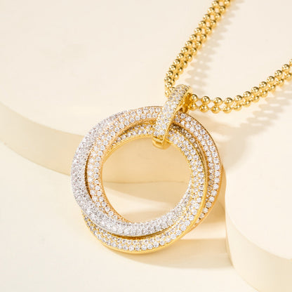 [OAK JURI]TRINITY LARGE FULL DIAMOND  NECKLACE