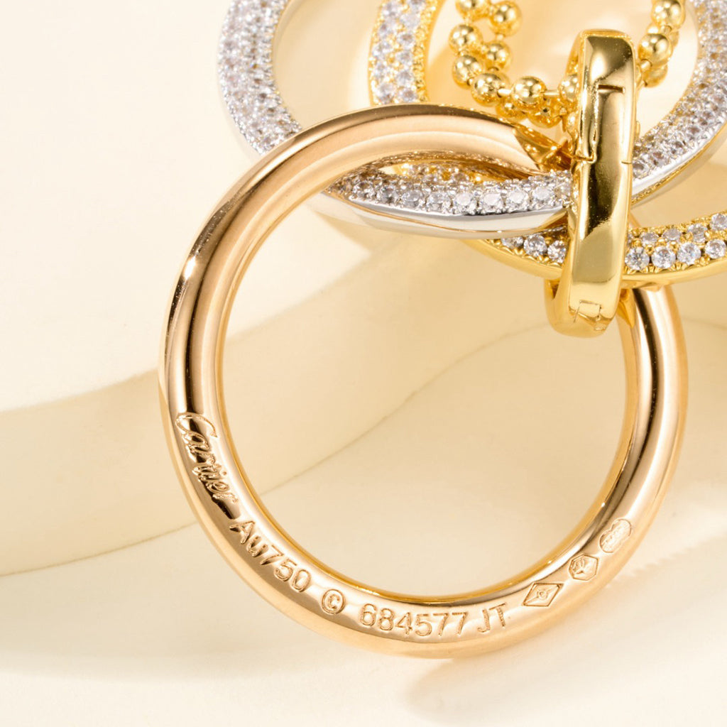 [OAK JURI]TRINITY LARGE FULL DIAMOND  NECKLACE