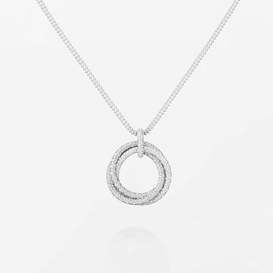 [OAK JURI]TRINITY LARGE FULL DIAMOND  NECKLACE
