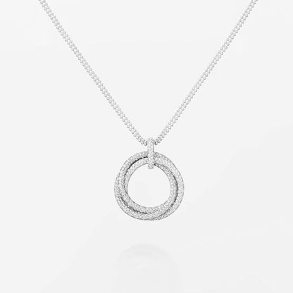 [OAK JURI]TRINITY LARGE FULL DIAMOND  NECKLACE
