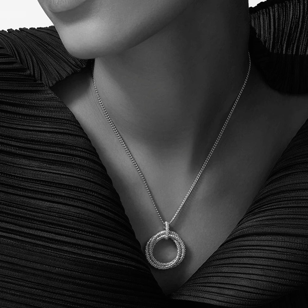 [OAK JURI]TRINITY LARGE FULL DIAMOND  NECKLACE