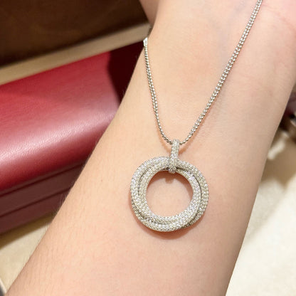 [OAK JURI]TRINITY LARGE FULL DIAMOND  NECKLACE