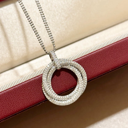 [OAK JURI]TRINITY LARGE FULL DIAMOND  NECKLACE