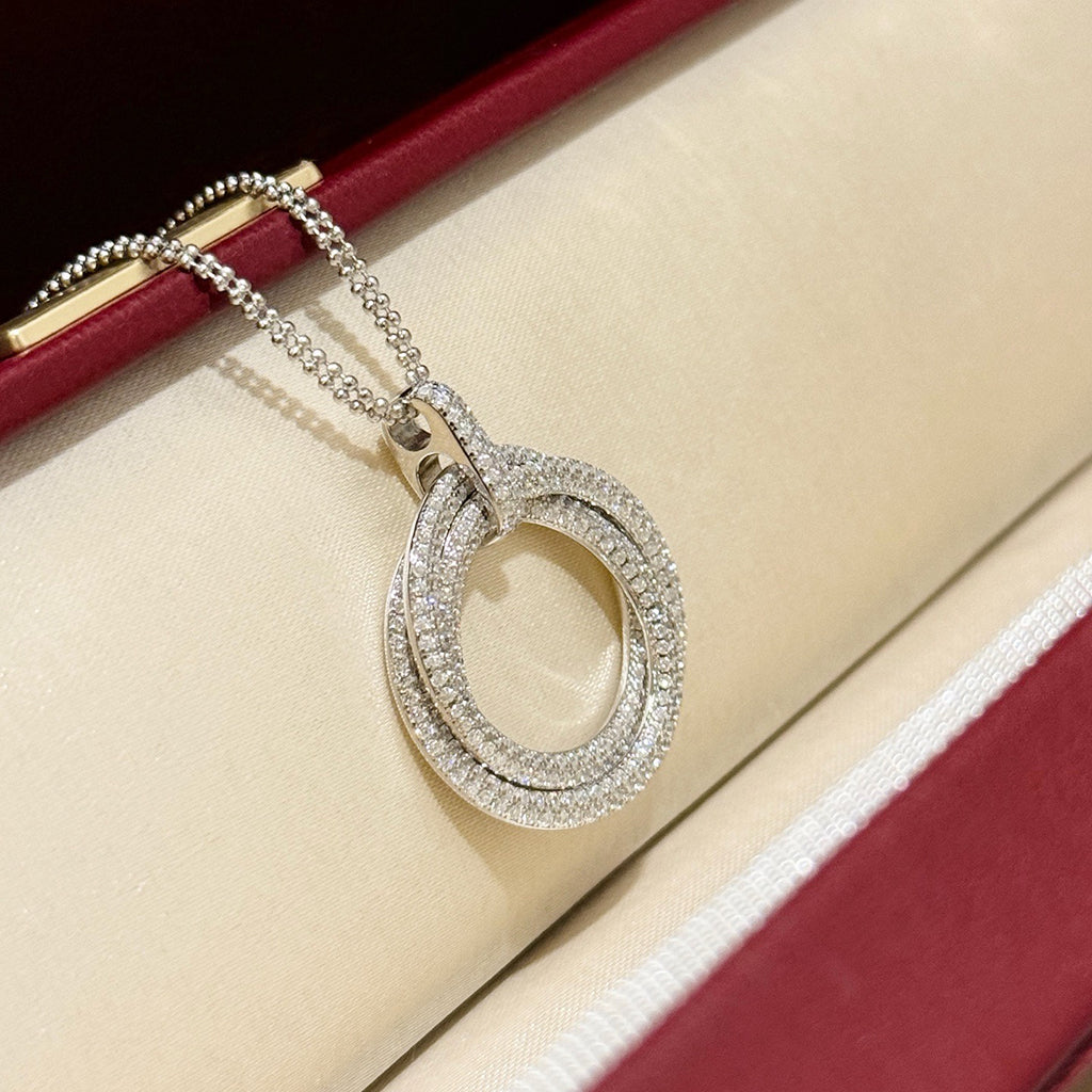 [OAK JURI]TRINITY LARGE FULL DIAMOND  NECKLACE