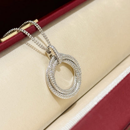 [OAK JURI]TRINITY LARGE FULL DIAMOND  NECKLACE