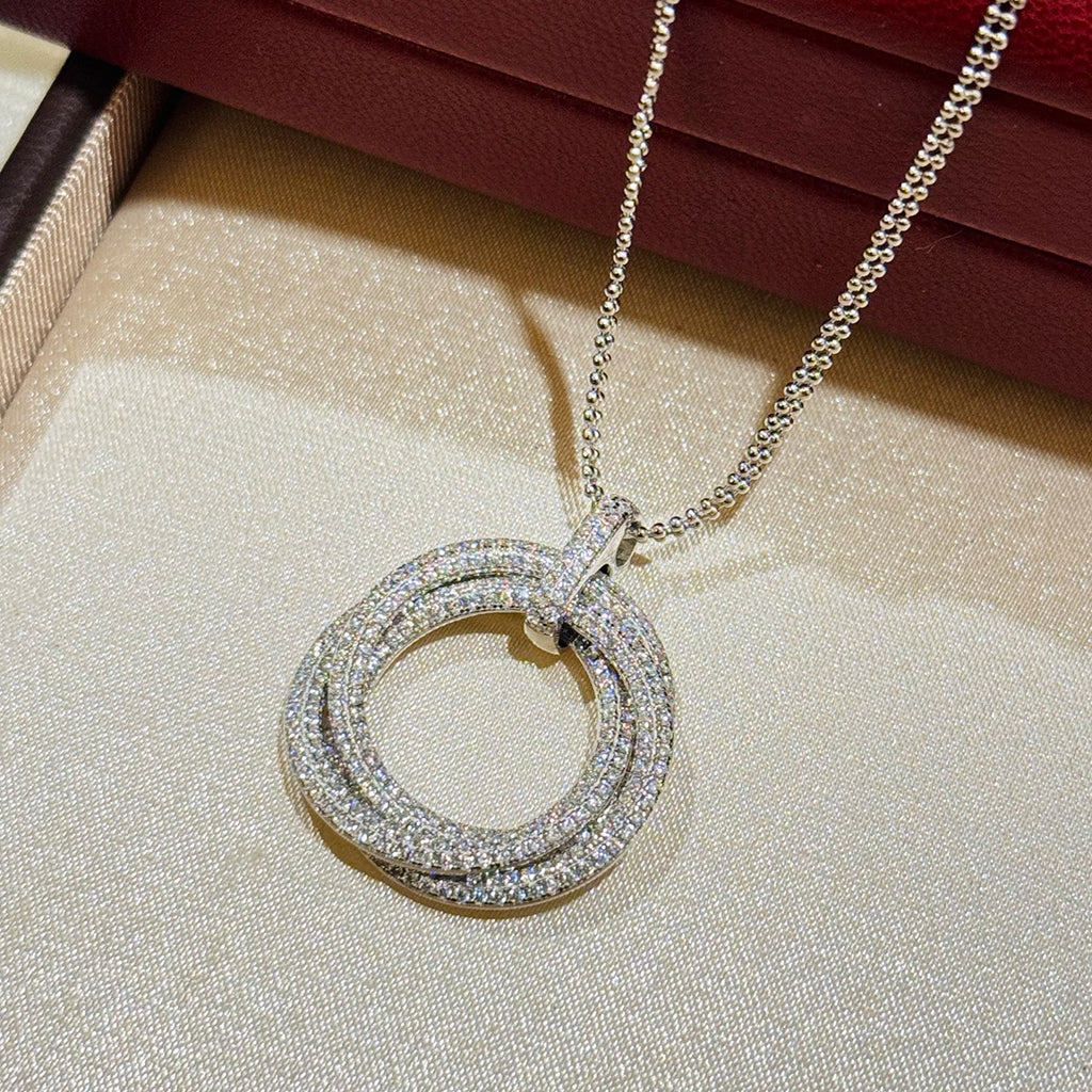 [OAK JURI]TRINITY LARGE FULL DIAMOND  NECKLACE