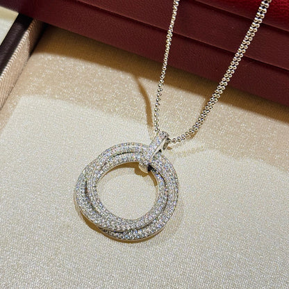 [OAK JURI]TRINITY LARGE FULL DIAMOND  NECKLACE