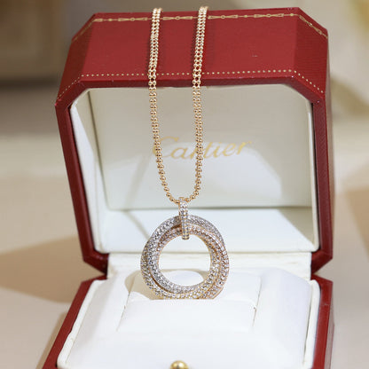 [OAK JURI]TRINITY LARGE FULL DIAMOND  NECKLACE