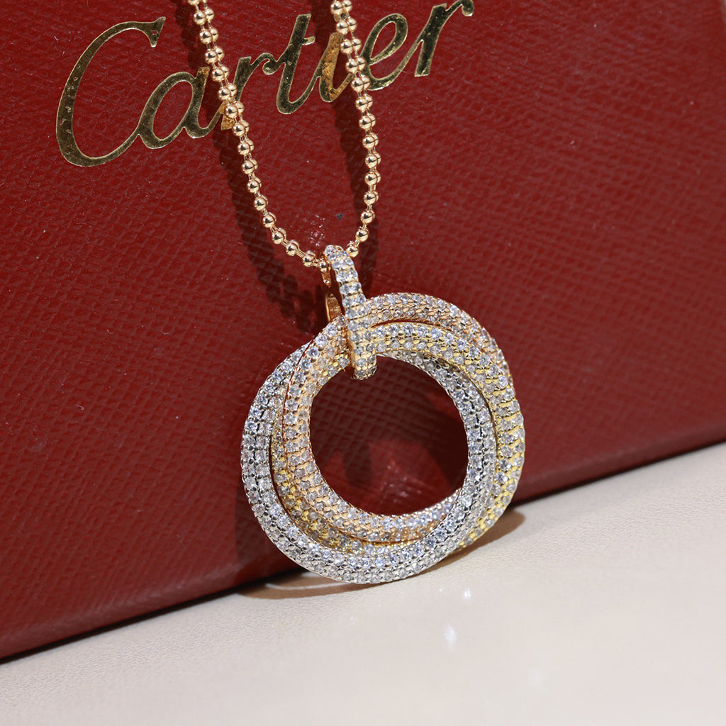 [OAK JURI]TRINITY LARGE FULL DIAMOND  NECKLACE