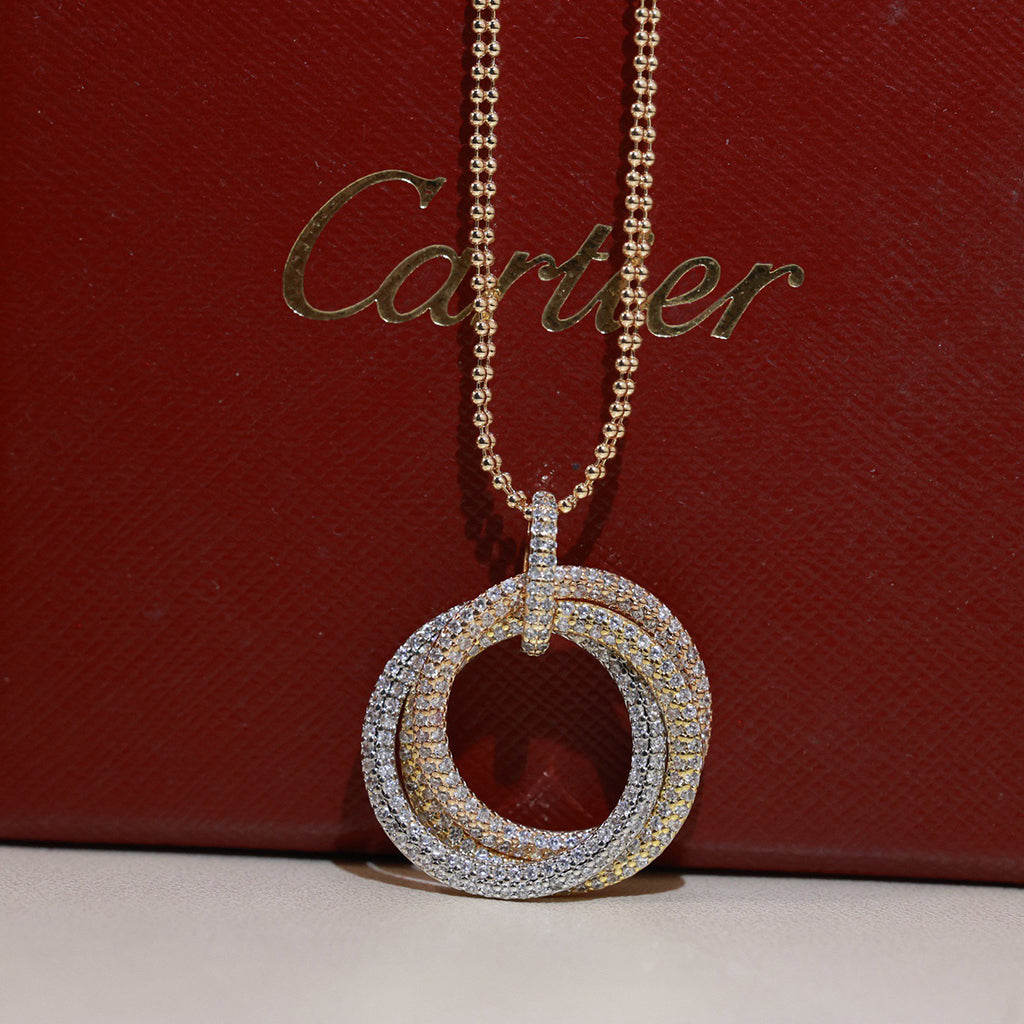 [OAK JURI]TRINITY LARGE FULL DIAMOND  NECKLACE