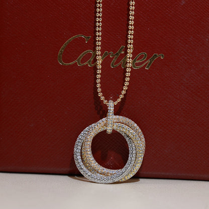 [OAK JURI]TRINITY LARGE FULL DIAMOND  NECKLACE