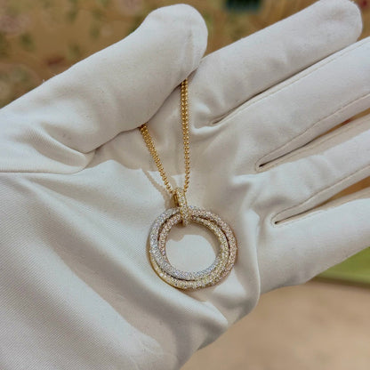 [OAK JURI]TRINITY LARGE FULL DIAMOND  NECKLACE