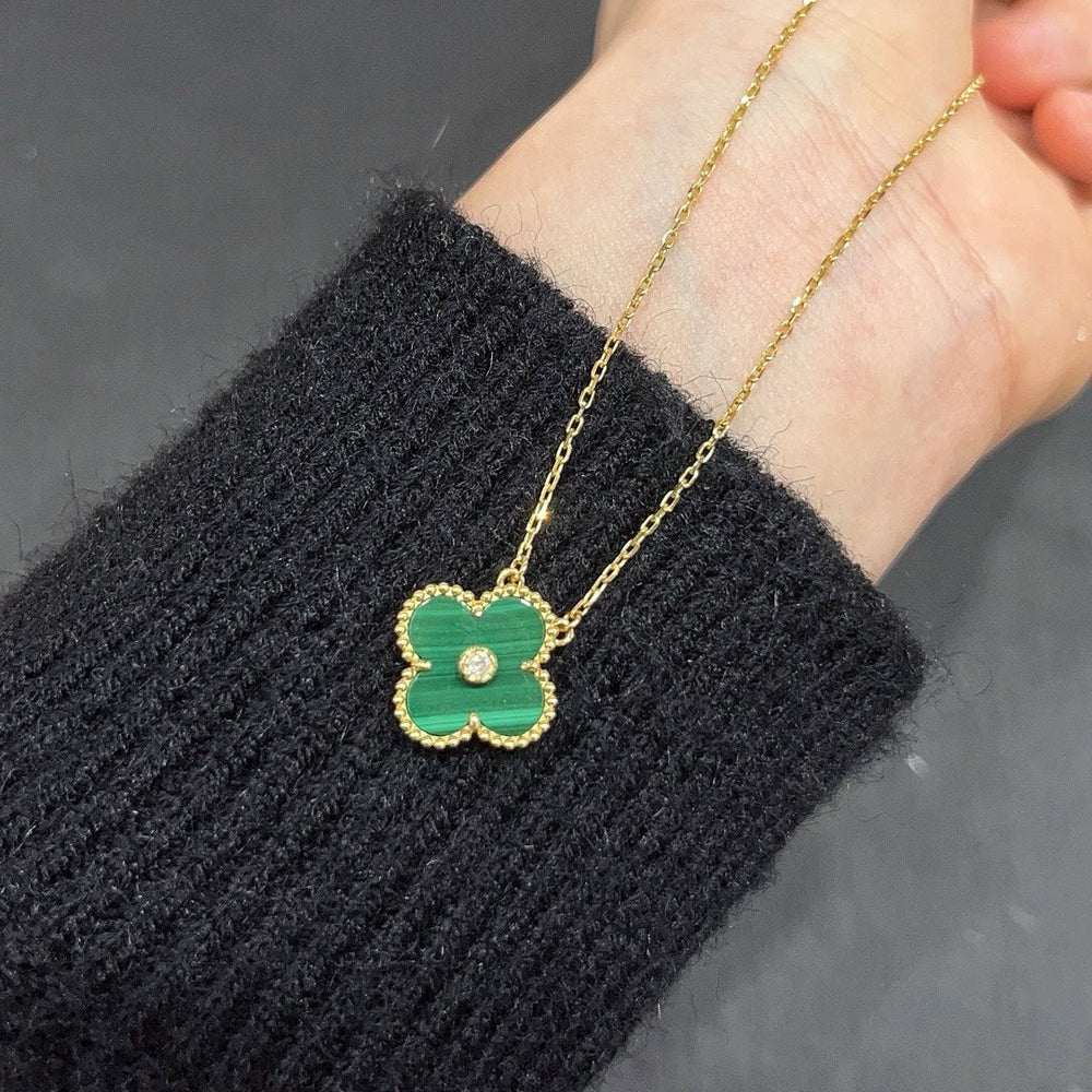 [OAK JURI]CLOVER 15MM DIAMOND TURQUOISE NECKLACE