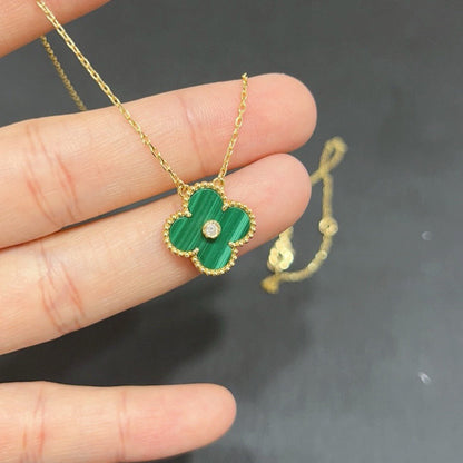 [OAK JURI]CLOVER 15MM DIAMOND TURQUOISE NECKLACE
