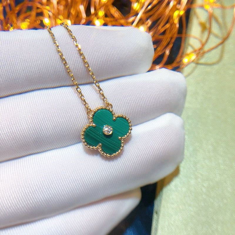 [OAK JURI]CLOVER 15MM DIAMOND TURQUOISE NECKLACE
