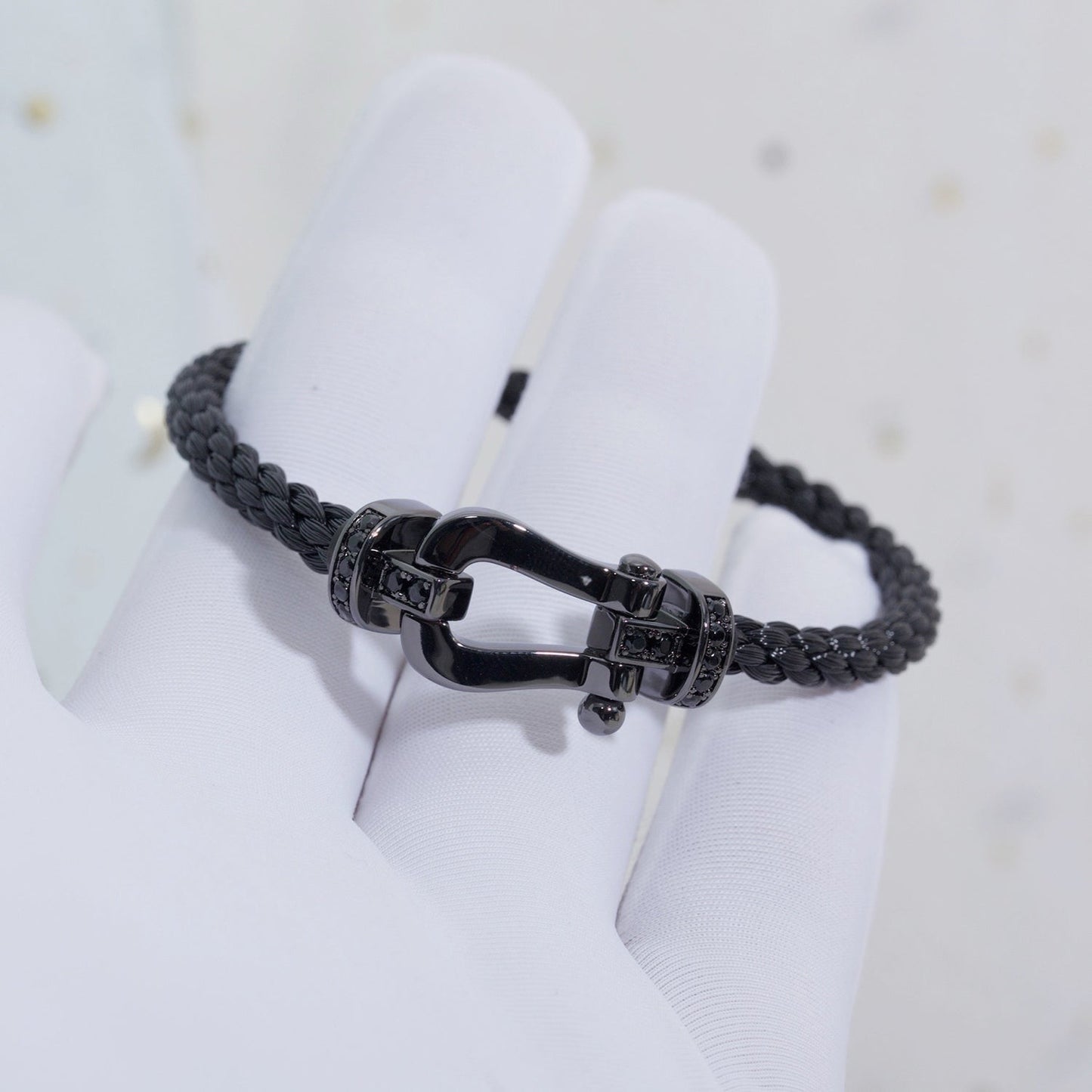 [OAK JURI]FORCE LARGE SERIES HORSESHOE BLACK SAMURAI BRACELET