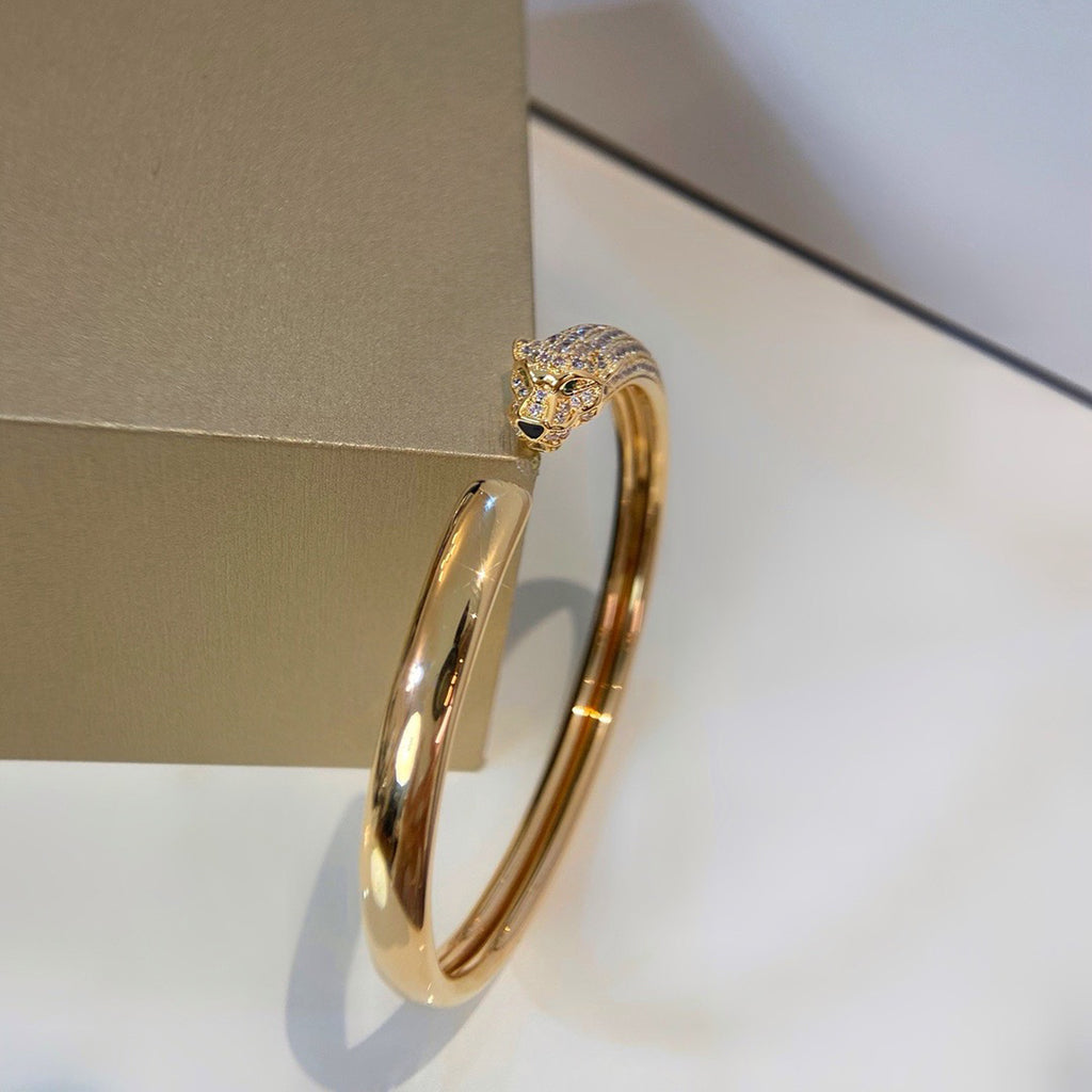 [OAK JURI]PANTHERE HALF DIAMOND OPEN BRACELET