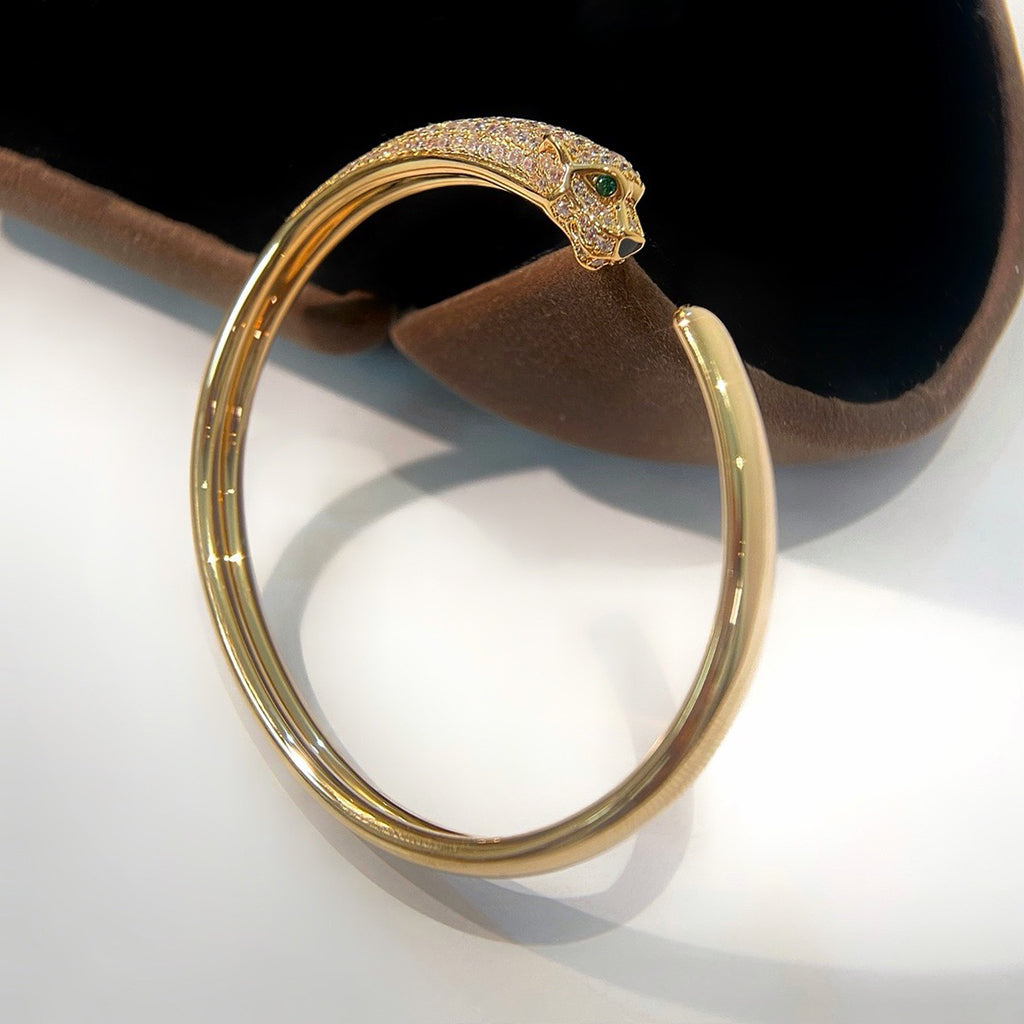 [OAK JURI]PANTHERE HALF DIAMOND OPEN BRACELET