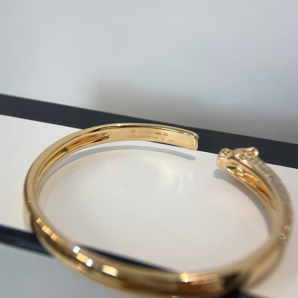 [OAK JURI]PANTHERE HALF DIAMOND OPEN BRACELET